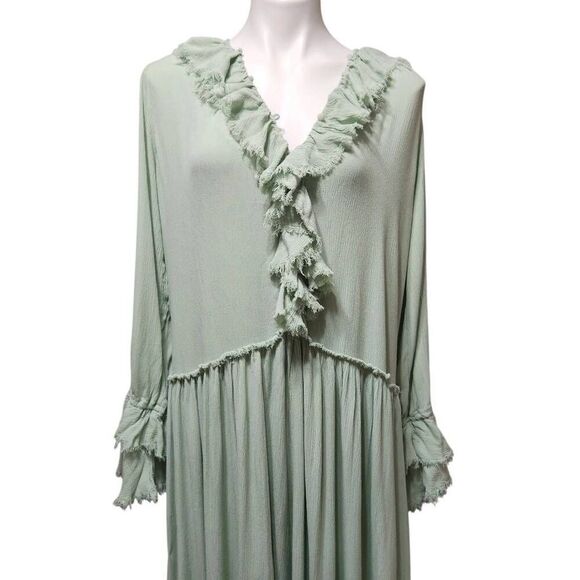 Free people Sweet Darlin Maxi Dress minted jade oversized small ruffle revolve - Picture 7 of 15